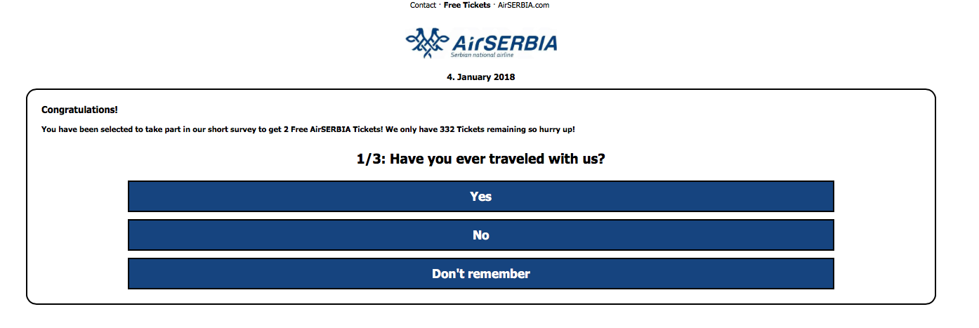 AirSerbia phishing